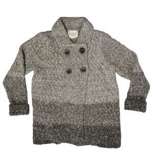 Zara Knitwear Girls Size 4-5 Years Gray Cable Like Knit Cardigan Sweater